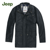 Jeep吉普专柜正品男装翻领夹克纯棉纯色男士外套大码JW11WJ222