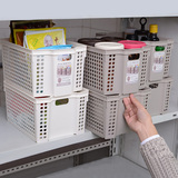 日本进口塑料收纳筐厨房柜子分类整理篮杂物收纳篮办公桌面置物篮
