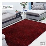 特价东艺韩国丝客厅卧室茶几沙发地毯地垫床前飘窗黑红色免洗亮丝