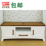 全实木电视柜组合 小户型 欧式美式家具白色卧室客厅地柜矮柜