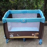 带蚊帐带滚轮便携游戏婴儿床 欧式折叠小孩BB童床环保布艺铁床