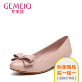 GEMEIQ/戈美其2016秋季新品优雅坡跟单鞋舒适内里蝴蝶结装饰女鞋