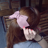 新款韩国粉色蝴蝶结大发夹顶夹弹簧夹大号头花马尾夹头饰品发饰女