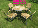 星巴克实木铝木桌椅组合,防锈防晒阳台花园户外休闲咖啡圆桌桌椅