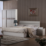 家具板式床 简约现代板式双人床1.5米 1.8米床架 特价婚床