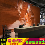 3d立体沙漠戈壁岩洞风景大型壁画主题房展厅饭店餐厅壁纸沙发墙纸