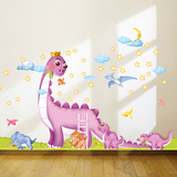 恐龙乐园卡通动物幼儿园墙贴特大包邮儿童房宝宝卧室客厅背景贴纸