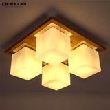设计师品牌客厅LED灯卧室长方形创意中式木质宜家吸顶灯