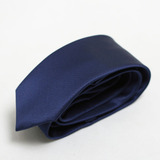 结婚6cm斜纹真丝深蓝色窄领带男免邮送礼盒G2000商务男士领带正装