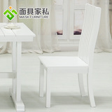 面具家私田园椅子韩式白色餐厅实木椅子现代简约靠背椅子环保家具