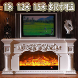 欧式实木壁炉1米/ 1.2米/1.5米 美式 雕花客厅装饰 电子壁炉炉芯