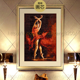 拉丁舞人物油画舞蹈室挂画3d立体壁画高端酒店装饰背景墙无缝墙纸