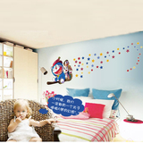 包邮荧光贴画卧室客厅儿童房背景贴纸哆啦A梦叮当猫卡通夜光墙贴