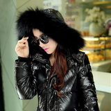 2014韩版新款明星范冰冰同款羽绒服黑加长加厚超长迷彩外套女大码