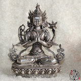 藏传佛教 宗教用品 铜质佛像  白铜佛像 神像 庄严 四壁观音