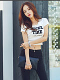 韩国高腰短款上衣服女士超短装显瘦露脐T恤夏漏肚脐短袖修身板
