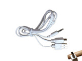 正品USB小音箱数据线 连接线 充电线 3.5音频线二合一 白色环保线