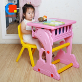 儿童学习桌椅套装写字桌小孩子书桌学习桌课桌椅学校课桌粉色桌椅