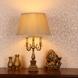 欧式古典全铜烛台台灯布艺台灯个性创意卧室酒店复式楼别墅台灯