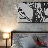 现代抽象油画黑白水墨植物花卉卧室客厅公司办公室大尺寸装饰画