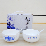 国粹青花型新骨瓷陶瓷碗送礼瓷韩式碗两碗勺餐具套餐定制批发厂家