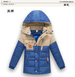 男童冬季棉衣外套2016新款韩版中大童加厚羽绒棉中长款棉服包邮