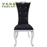 不锈钢餐椅吃饭桌椅子后现代时尚简约水晶拉扣椅休闲背靠椅
