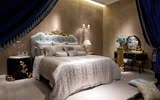 私人定制欧式新古典镶金箔卧室双人床+床头柜+化妆台+衣柜