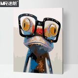 迷朗diy数字油画客厅卧室抽象青蛙动物印象派数码填色手绘装饰画