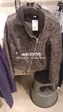 HM H&M专柜正品代购2015秋女装羊毛圈纱斜拉链机车外套0324181003