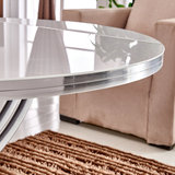 创意包邮小户型圆形钢化玻璃多功能折叠伸缩升降茶几变餐桌两用