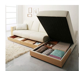小户型沙发日式沙发床 多功能布艺沙发带抽屉折叠贵妃收纳沙发床