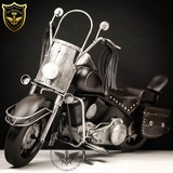 黑色哈雷摩托车模型仿真创意礼物复古怀旧家居铁艺ZAKKA摆件装饰