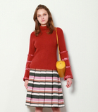 MORA日本直送女装新款Lily Brown个性丝带拼接袖子毛衣LWNT164030