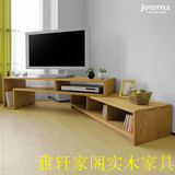 现代北欧纯实木家具简约日式白橡木转交伸缩电视机影视柜茶几组合