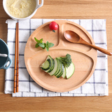 素宝榉木实木分格餐盘水果盘点心盘蛋糕盘分隔早餐盘日式创意餐具