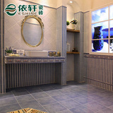 地中海蓝色仿古砖地爬墙 厨房卫生间浴室蓝白复古砖墙砖地砖300mm