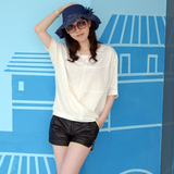 2016夏季新款韩版大码女装纯棉短袖个性t恤女款宽松蝙蝠衫五分袖