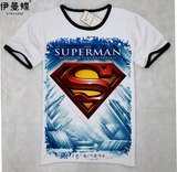 3D满幅新款蝙蝠侠大战超人T恤 男女款短袖DC动漫电影周边服装包邮