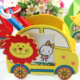 儿童礼物韩国创意文具木质收纳汽车笔筒学生奖品幼儿园礼物