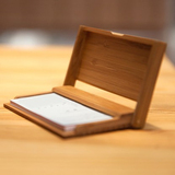 木质架名片盒桌面展示卡片座商务创意原实木头夹个性随身携带定制