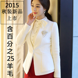 2015秋装短款外套西服毛呢长袖小西装女韩版新款韩版呢子上衣修身
