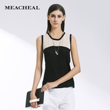 MEACHEAL米茜尔 时尚撞色无袖圆领套头衫 专柜正品夏季新款女装