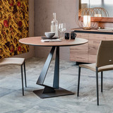美式简约现代实木圆形餐桌创意铁艺休闲圆桌茶几咖啡厅奶茶店桌子