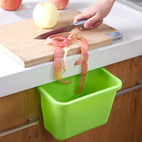 厨房悬挂式垃圾桶 橱柜门挂式杂物收纳桶 创意塑料桌面收纳盒挂篮