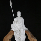 德化白瓷坐莲地藏菩萨像 地藏王菩萨佛像 有娑婆三圣德化陶瓷佛像