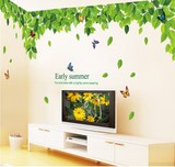 超大可移除儿童房幼儿园教室布置墙贴 PVC墙贴植物贴纸 绿色大树