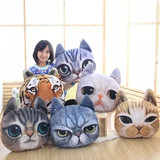 日本卡通逼真3D立体喵星人猫咪抱枕居家 猫头靠垫可拆洗 生日礼物