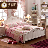 法姿彤家具韩式田园白色实木床1.5单人1.8米双成人公主高箱板式床