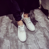 夏季韩版潮流星星系带低帮休闲鞋英伦单鞋男士板鞋日系帆布鞋白色